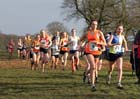 No 6 Abbie Hetherington (Border) and Tessa McCormick (Vale Royal) lead soon after the start of the under-20 womens Northern Cross Country Champs, Knowsley Safari Park. Photo: David T. Hewitson/Sports for All Pics